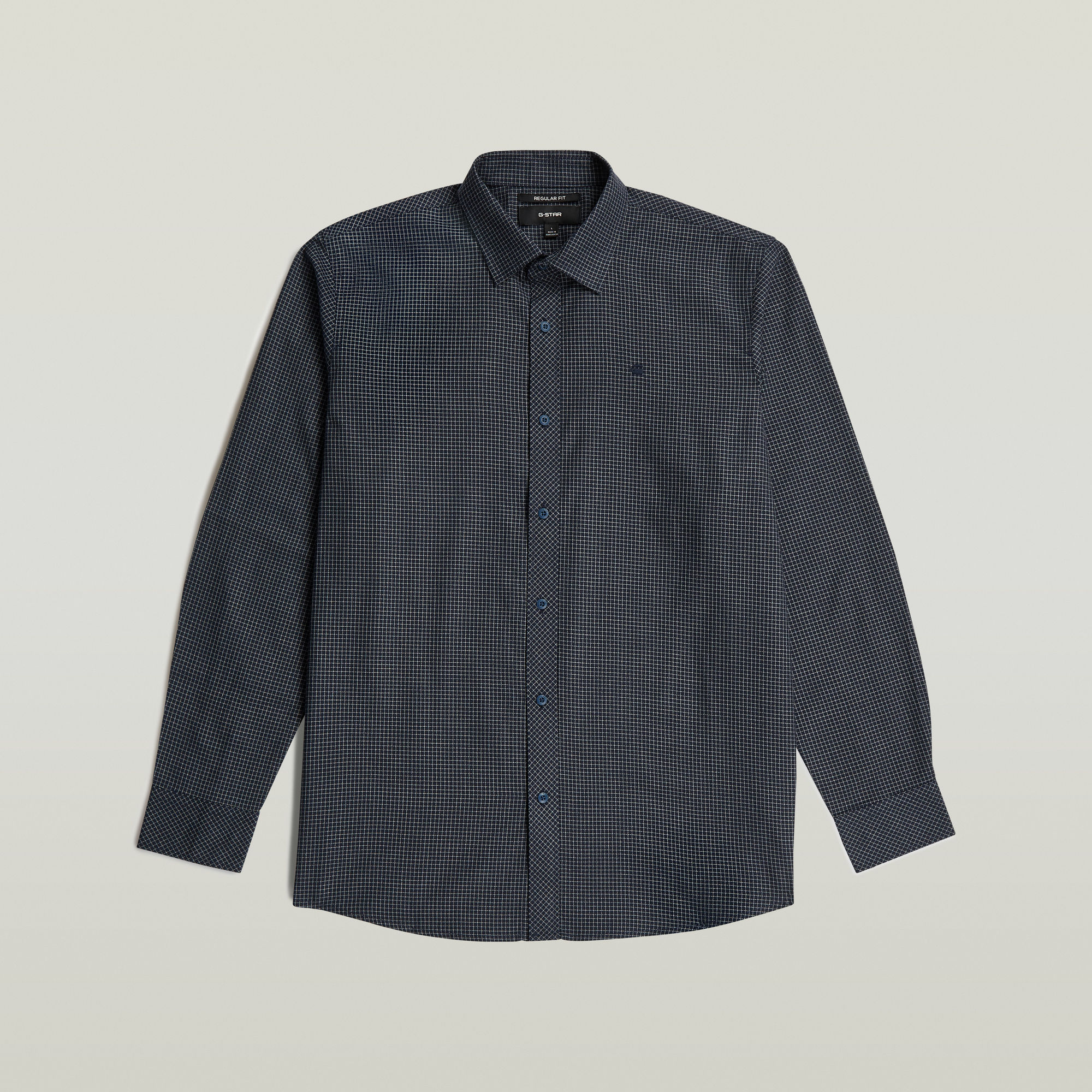 Clean Regular Branded Hemd - Dunkelblau - Herren