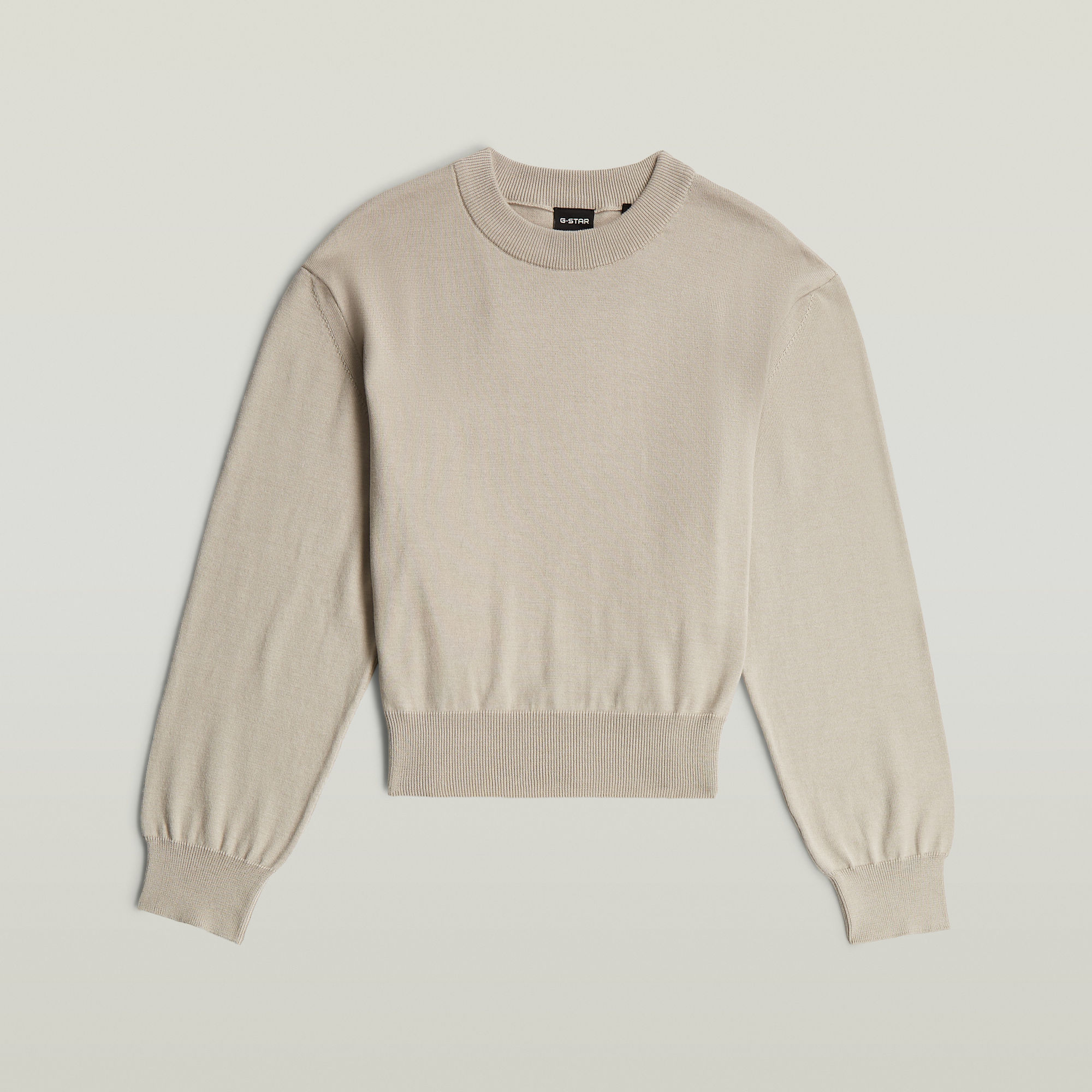Rib Knit Sweat Pullover - Beige - Damen
