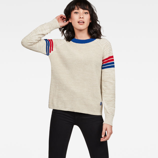 KnitIvorykhaki Femmes Stripe Star G Raw® Suzaki v8NnmwO0