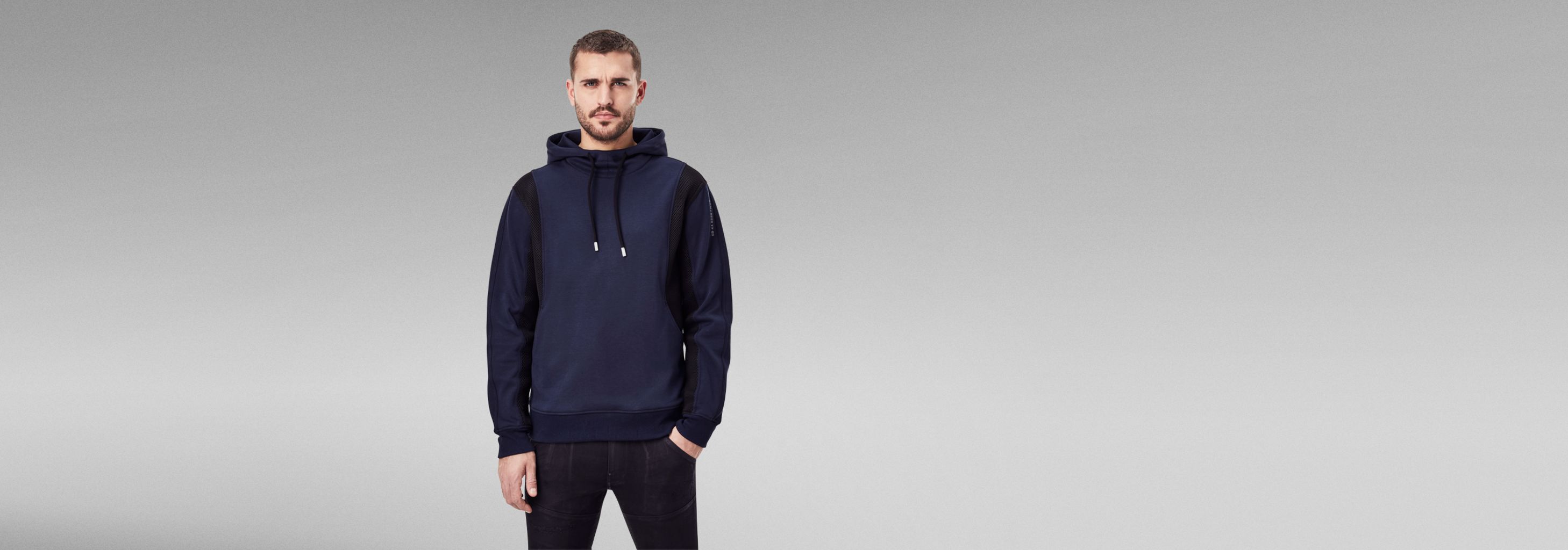 Moto Mesh Hooded Sweater | ダークブルー | G-STAR® JP