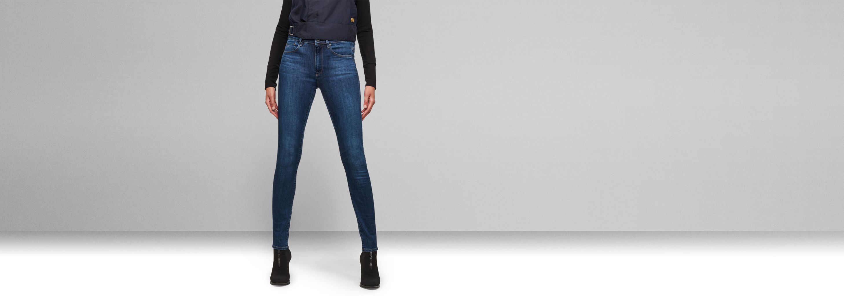 3301 High Waist Skinny Jeans | Medium blue | G-STAR® US
