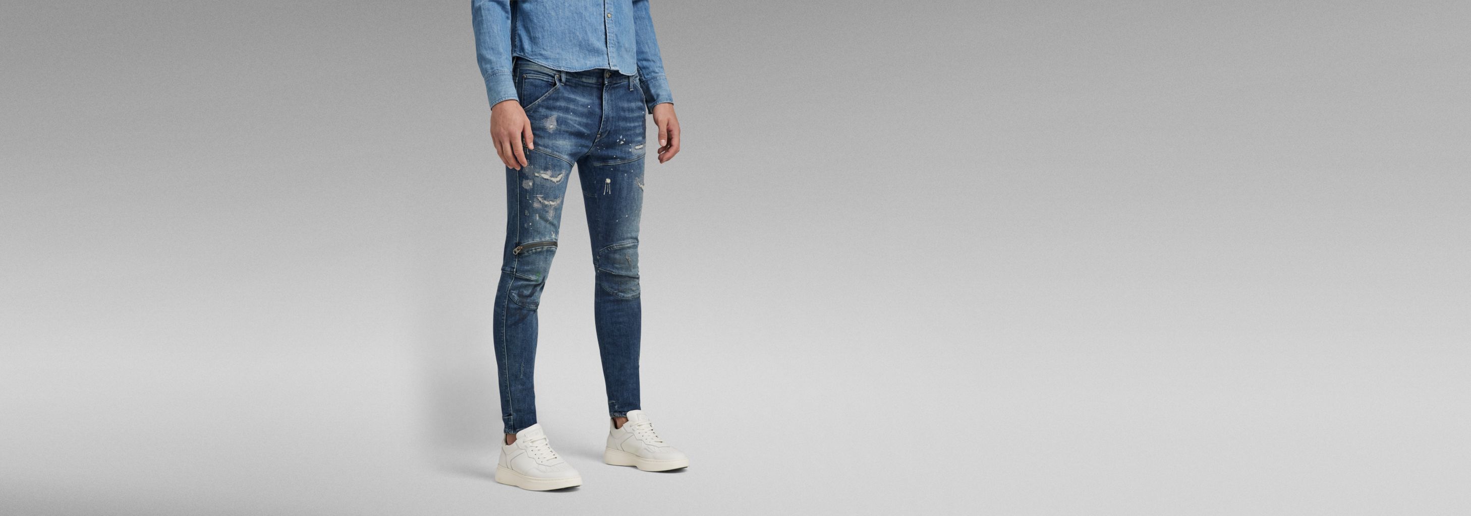 5620 3D Zip Knee Skinny Jeans | Medium blue | G-STAR® US