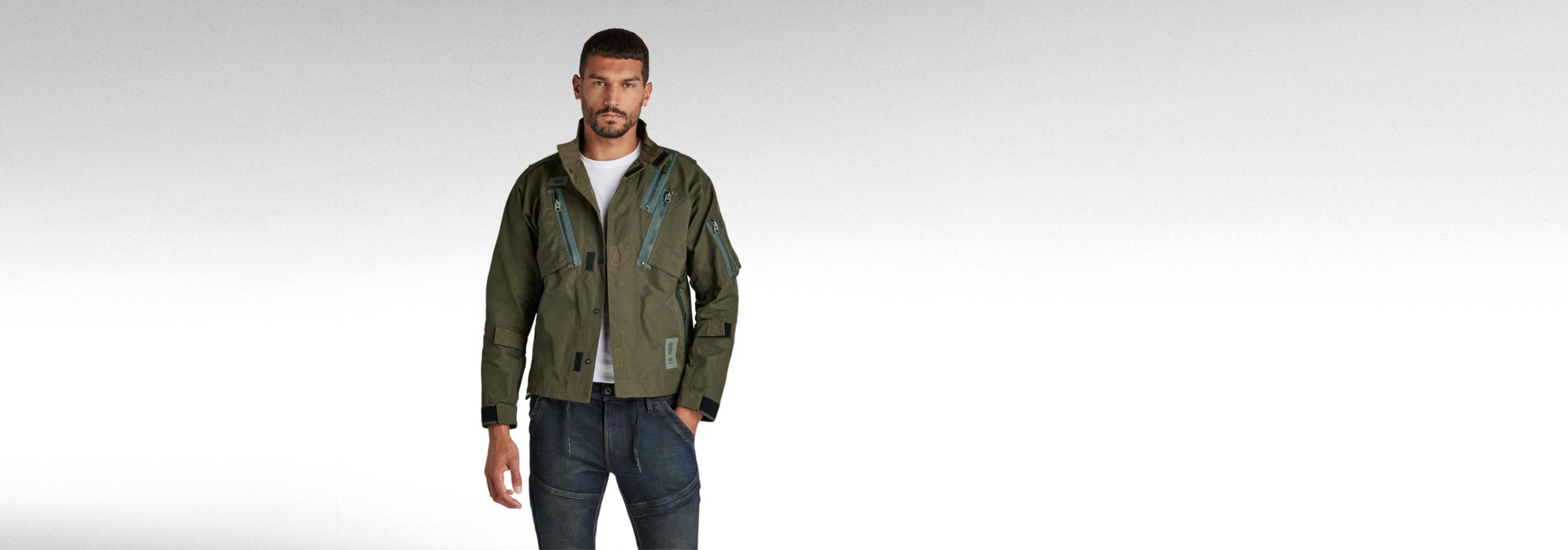 E Slanted Pocket Overshirt | Green | G-STAR® US