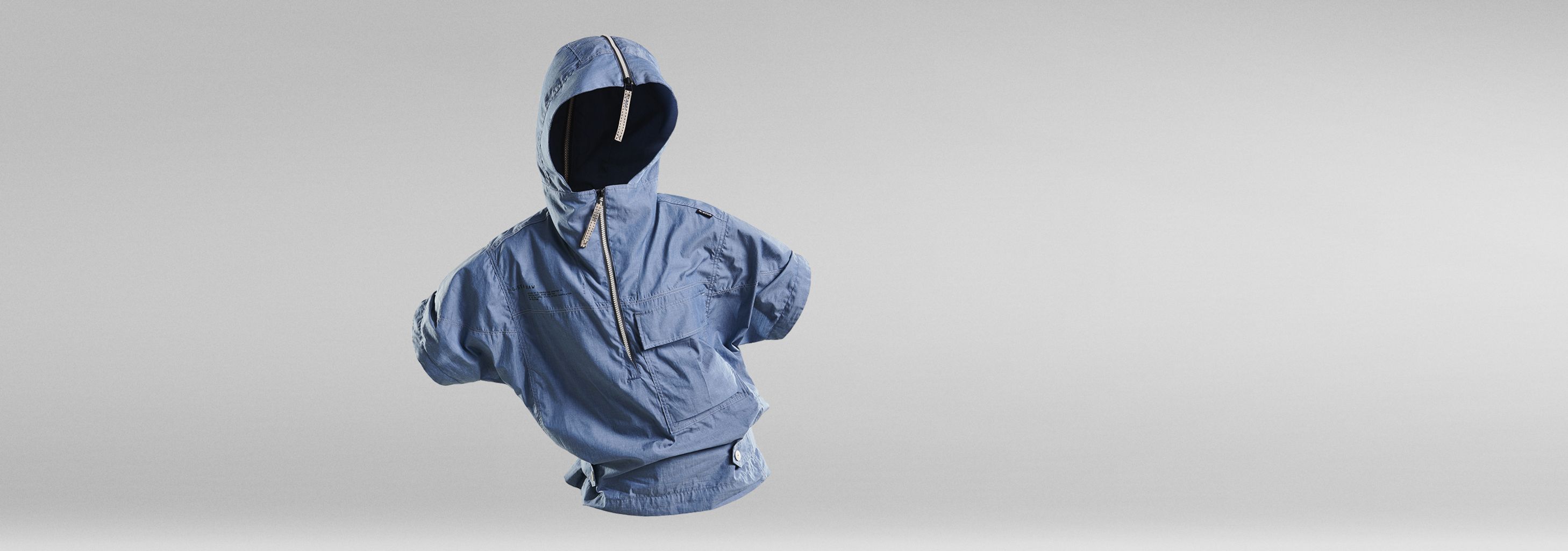 ★SCULPTOR★ Glossy Patterned Anorak Pullover Blue SC23A241B Havana Performance Long Sleeve Top With Quarter Zip | Tribal
