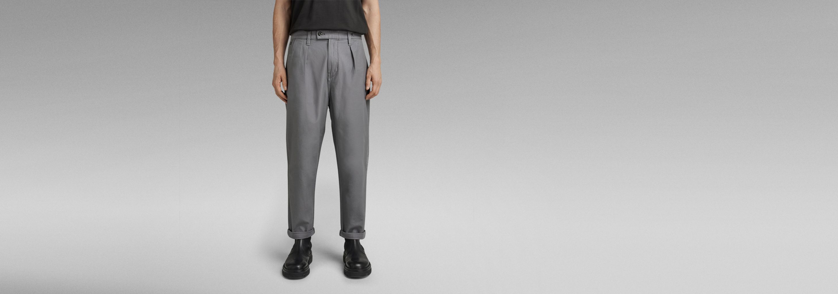 Pleated Relaxed Chino | Grey | G-STAR® US