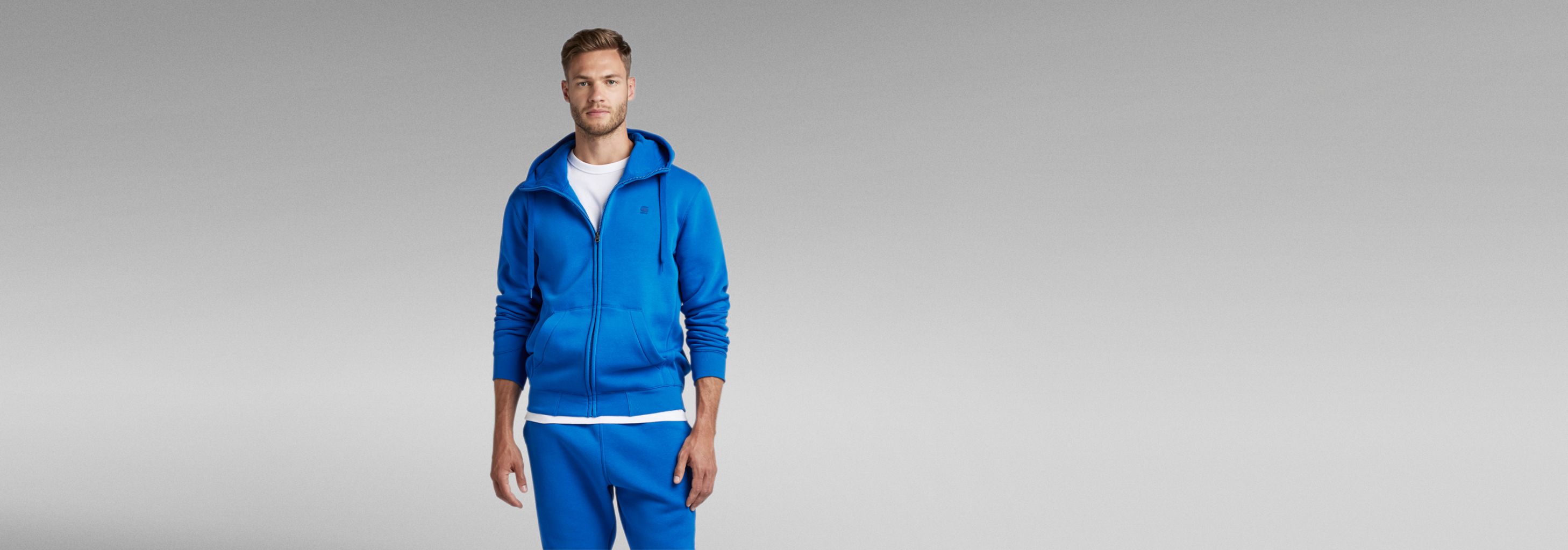 Premium Core Hooded Zip Sweater | Dark blue | G-STAR® US