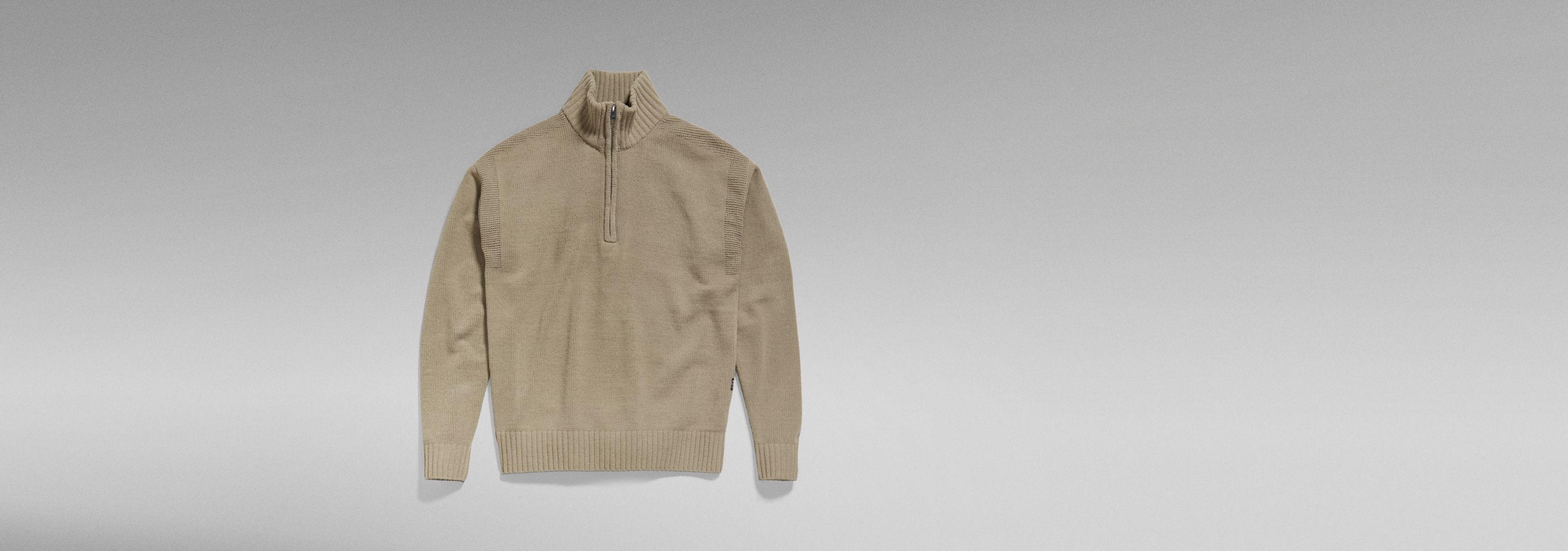 Unisex Half Zip Loose Knit | グリーン | G-STAR® JP