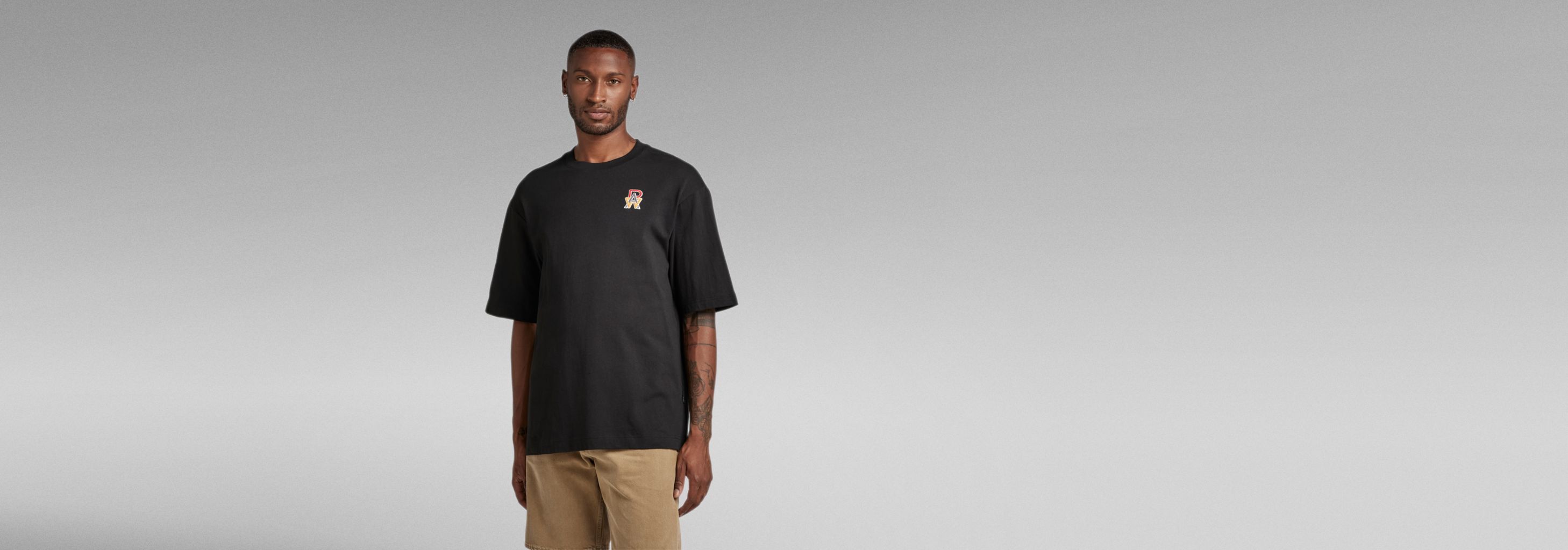 Oversized Boxy T-Shirt Embro RAW | Black | G-STAR® US