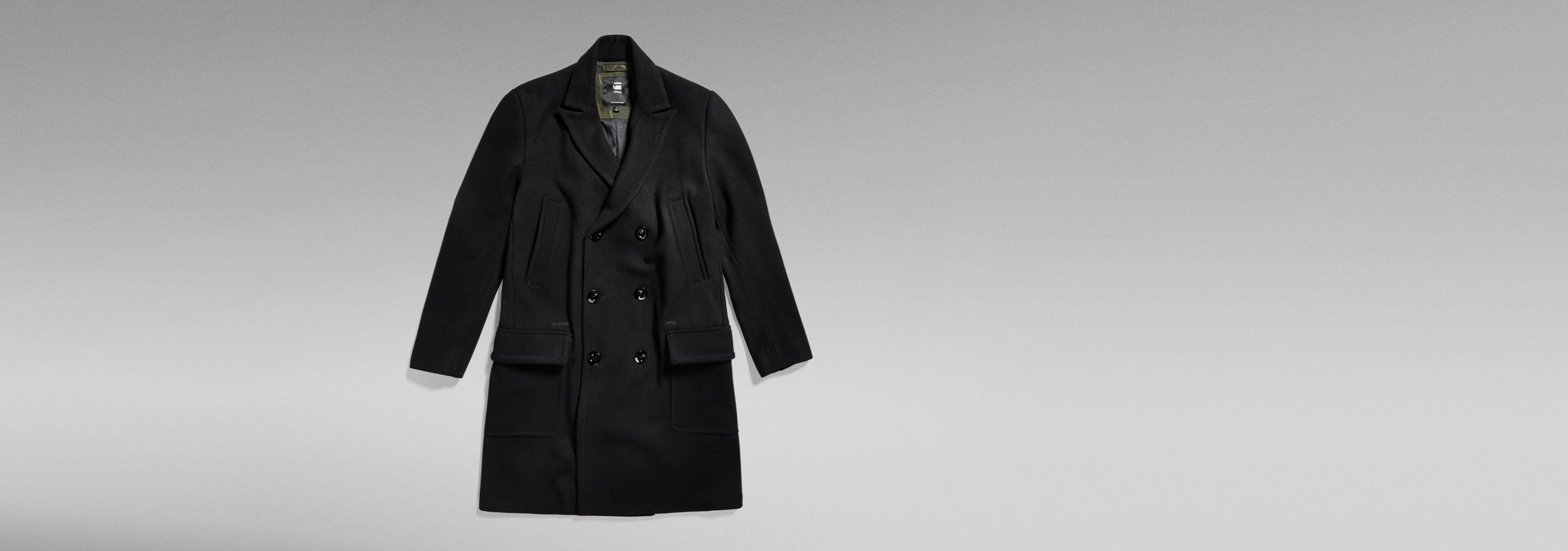 Unisex Double Breasted Wool Coat | Black | G-STAR® US