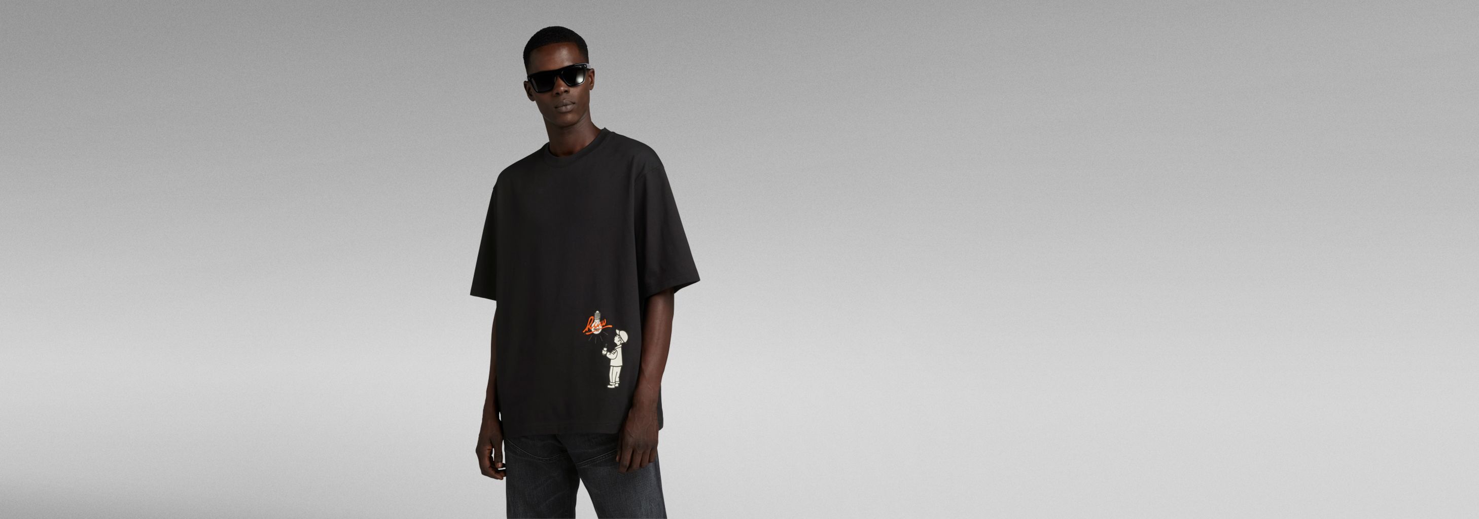 Light Bulb Graphic Boxy T-Shirt | Black | G-STAR® EE