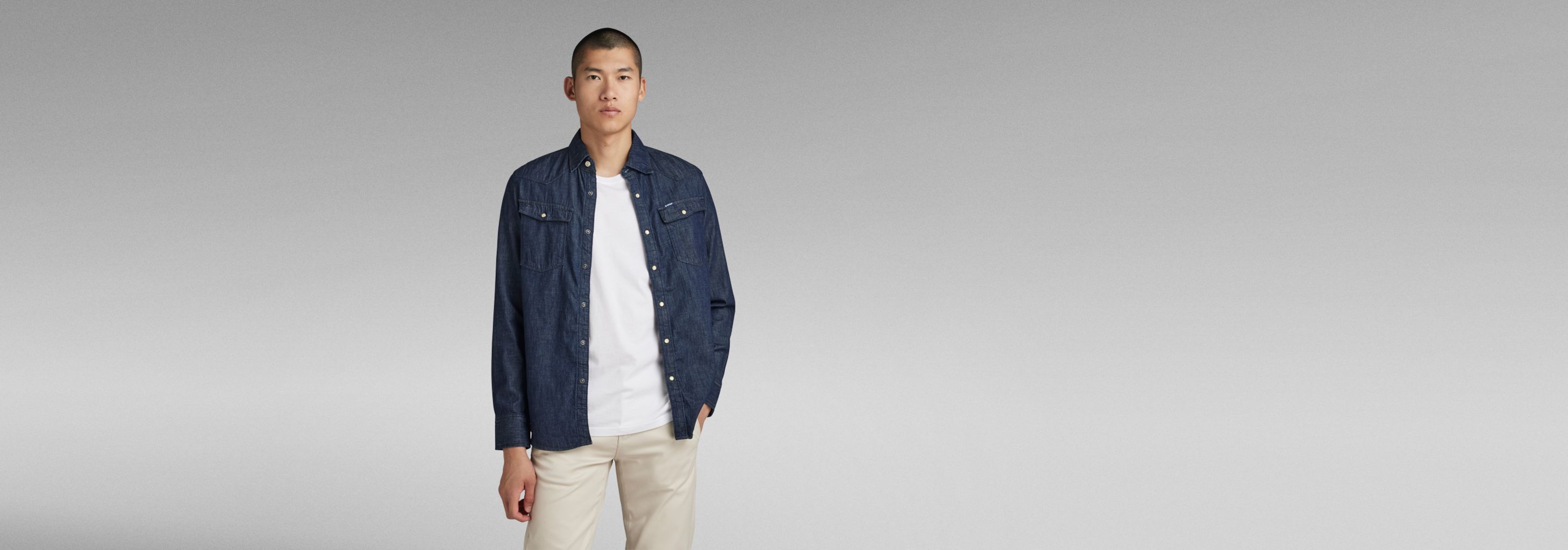 Camisa Unisex 3301 Slim Azul oscuro G-STAR® ES