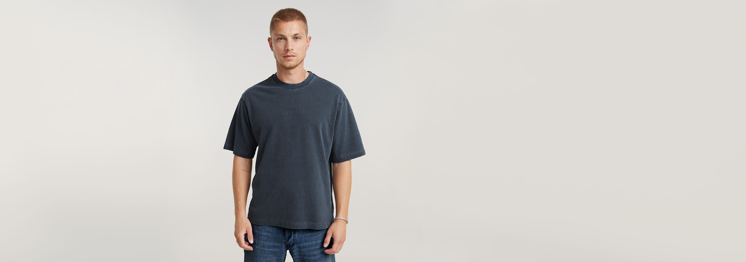Overdyed Center Chest Boxy T-Shirt | Grey | G-STAR® ZA