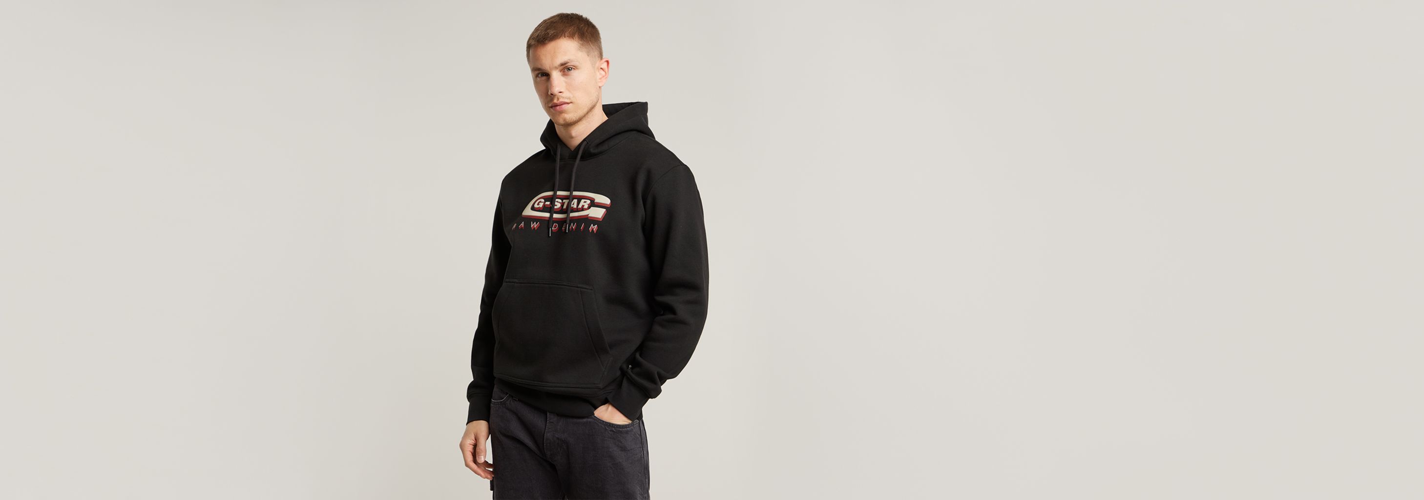 Old Skool Logo Hooded Sweater | Black | G-STAR® US