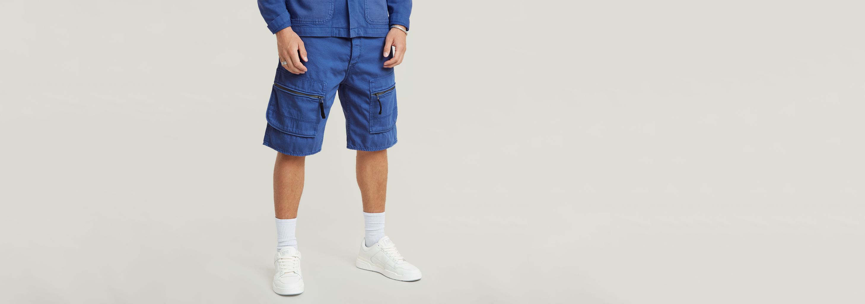 Denim Cargo Loose Shorts | Medium blue | G-STAR® US