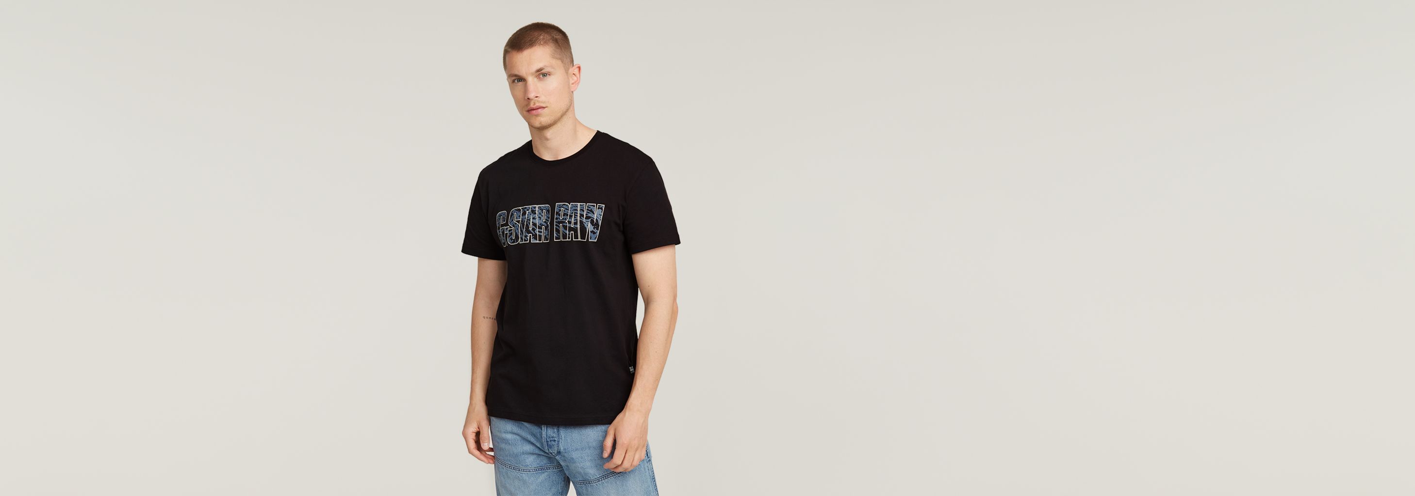 送料込★G-Star★Chain Logo Tシャツ Barcode Boxy T-Shirt | Black | G-STAR® US