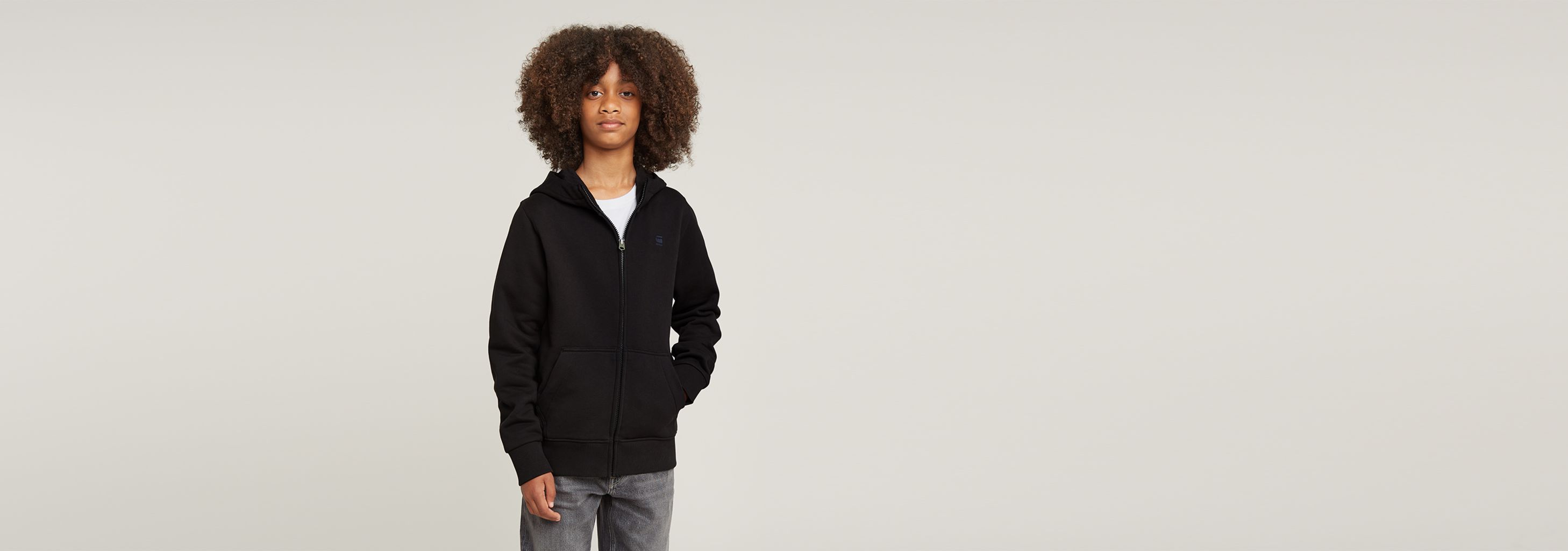 Kids Unisex Hoodie Jacket Zip Black G-STAR® NZ