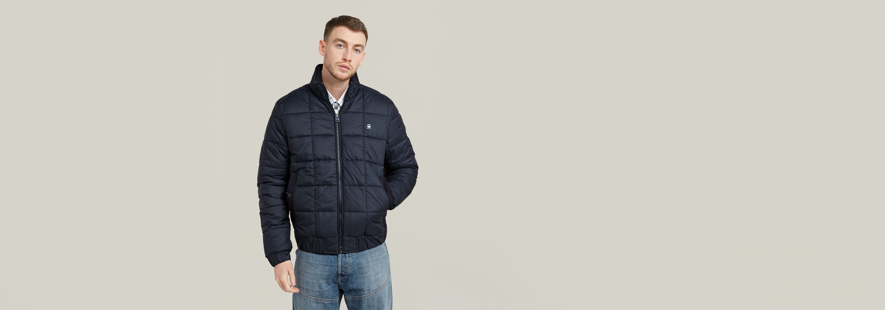 Meefic Quilted Jacket | Dark blue | G-STAR® NL