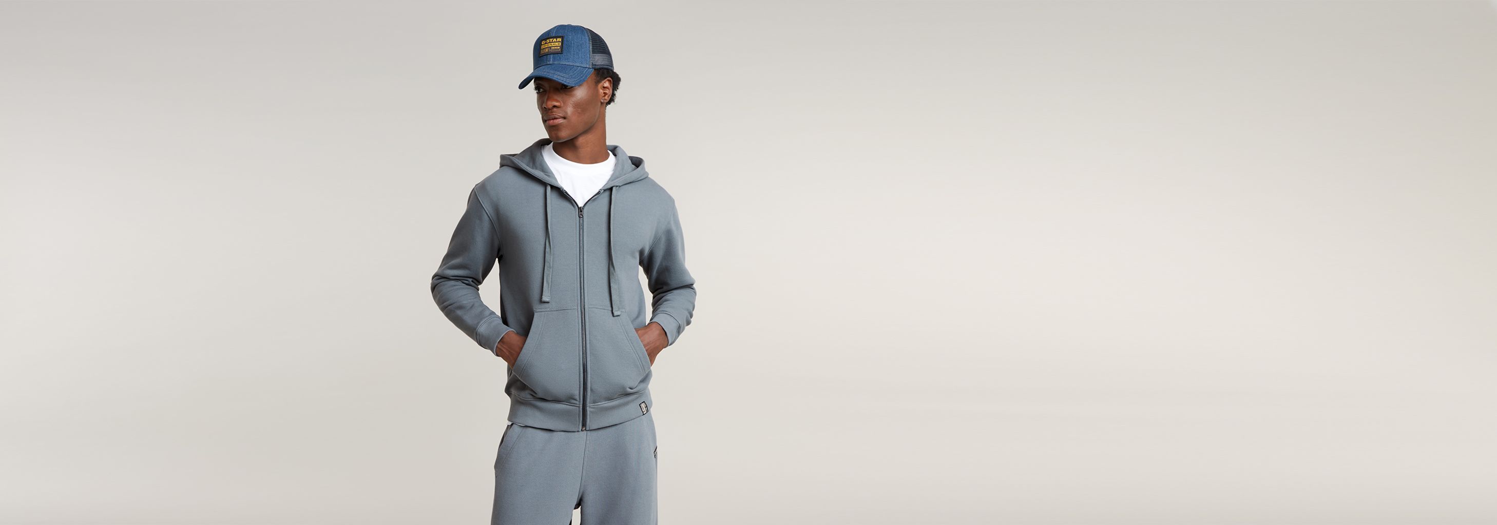 Essential Relaxed Zip Thru Hoodie | Grey | G-STAR® US
