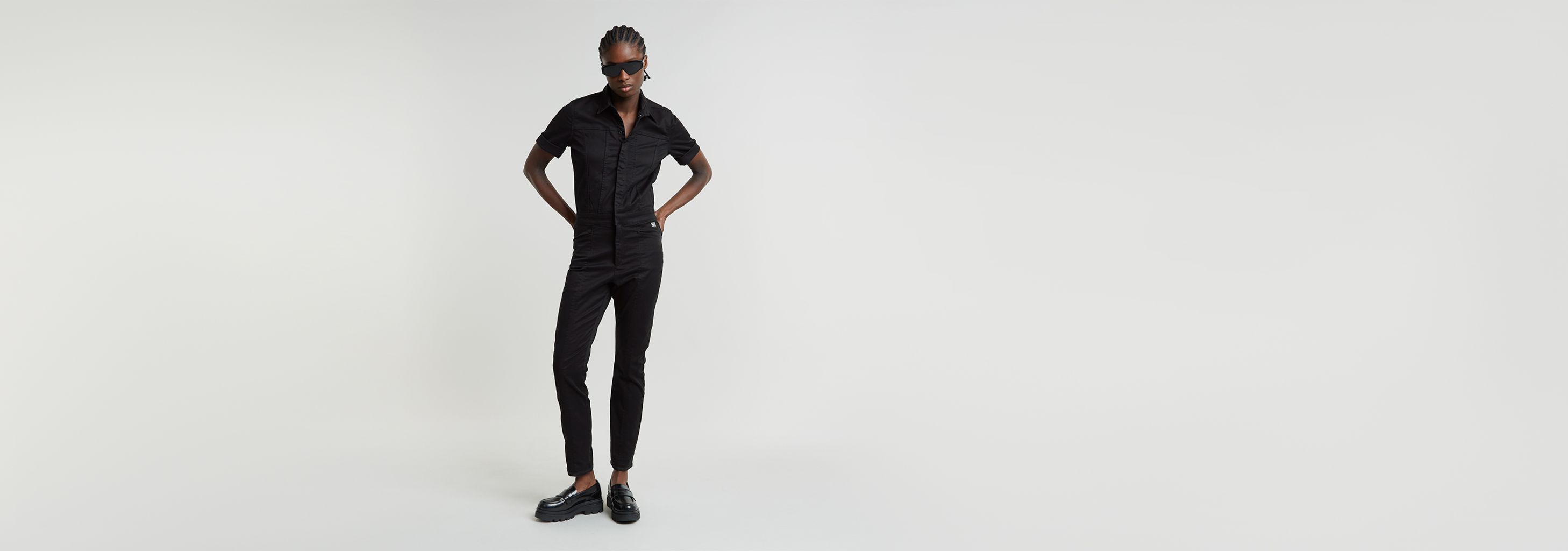 G-Star Damen Utility Jumpsuit Schwarz - Modischer Overall Mit Praktischen Taschen