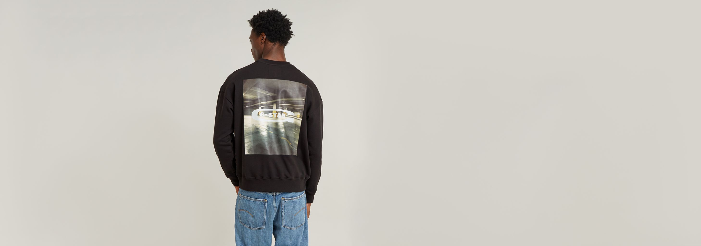 Photo Back Print Loose Sweater | Black | G-STAR® BG