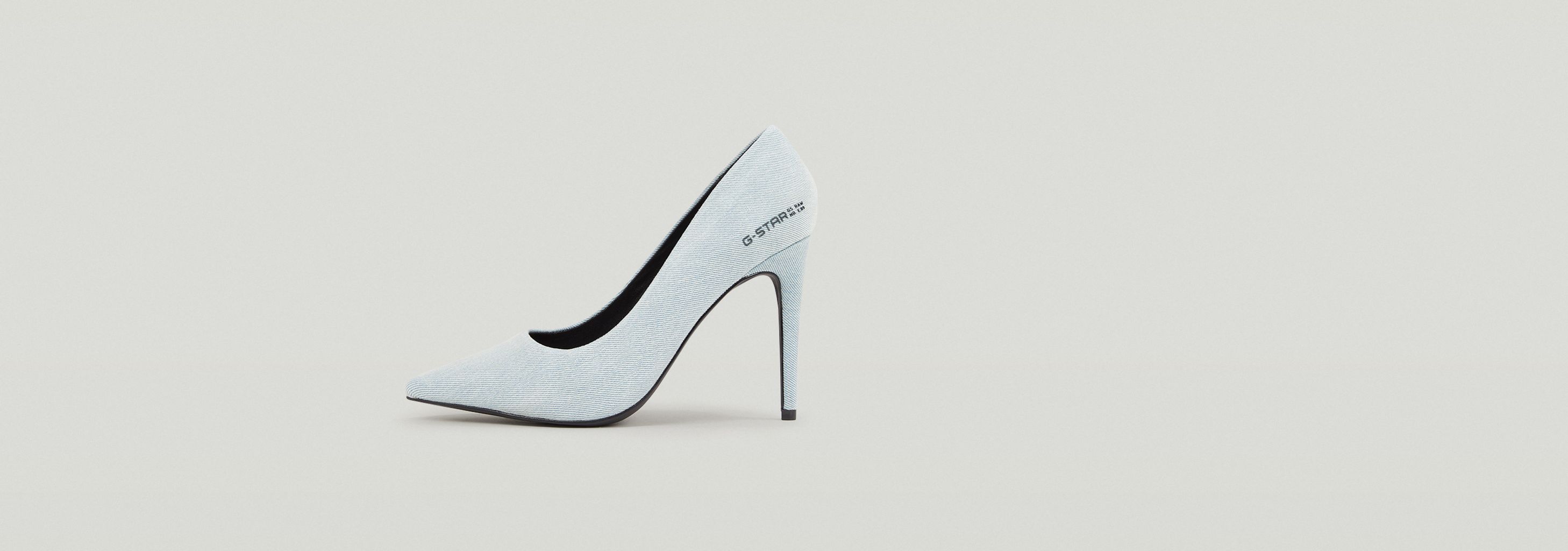 Cheap light blue denim heels on Sale