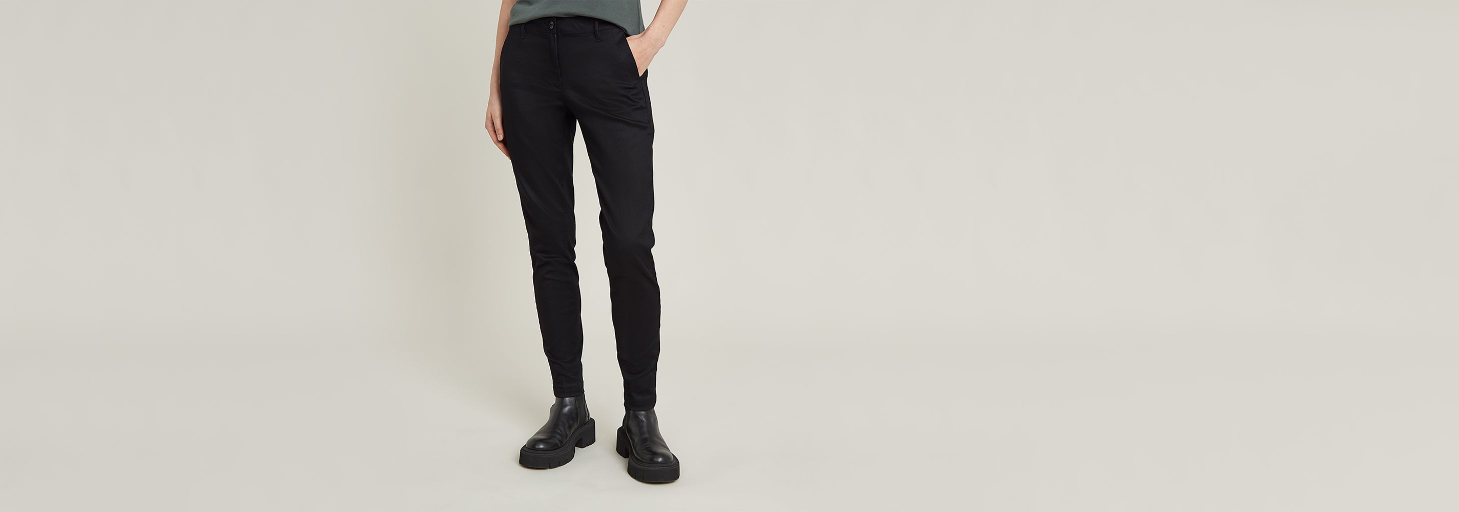 Bronson Mid Waist Slim Chino | Black | G-STAR® NL