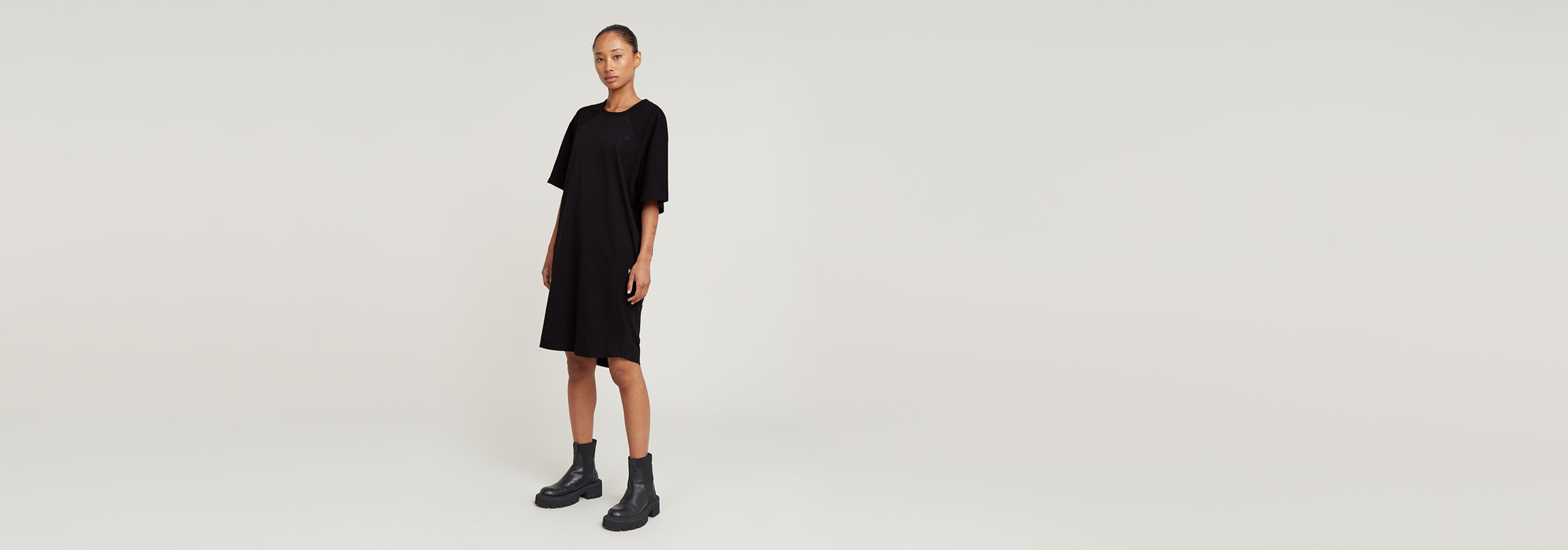 Saddle Sleeve Loose T-Shirt Dress | Black | G-STAR® US