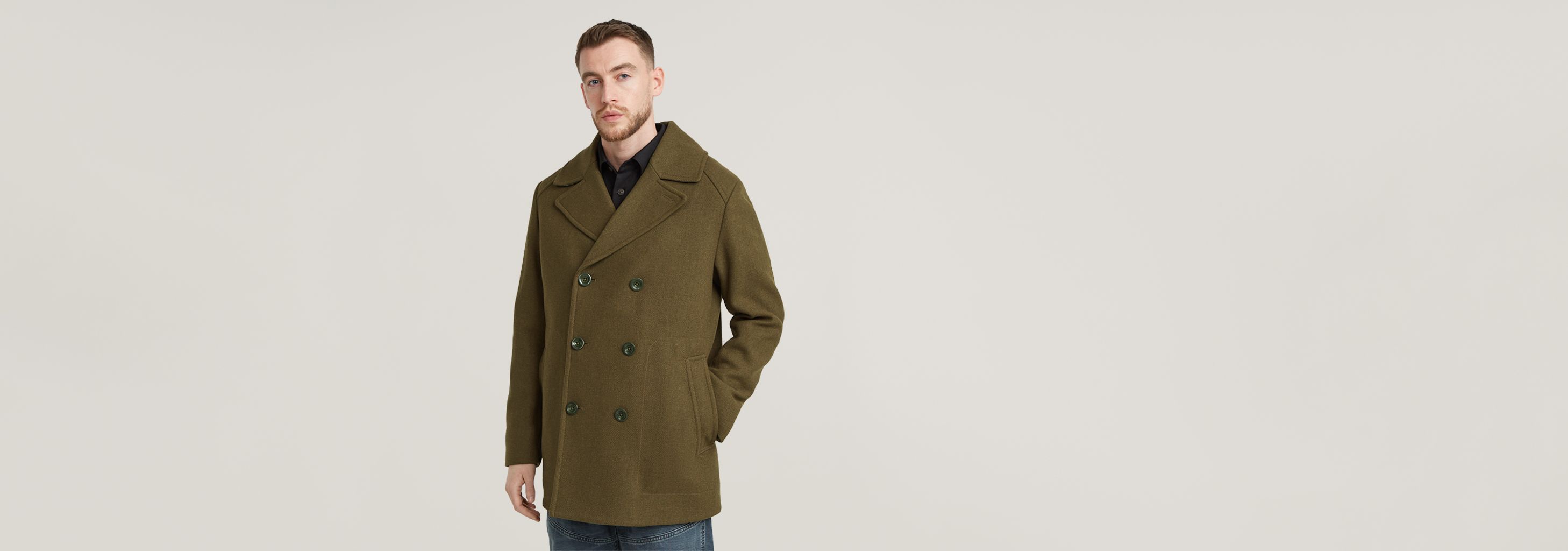 Wool Peacoat | Green | G-STAR® NL