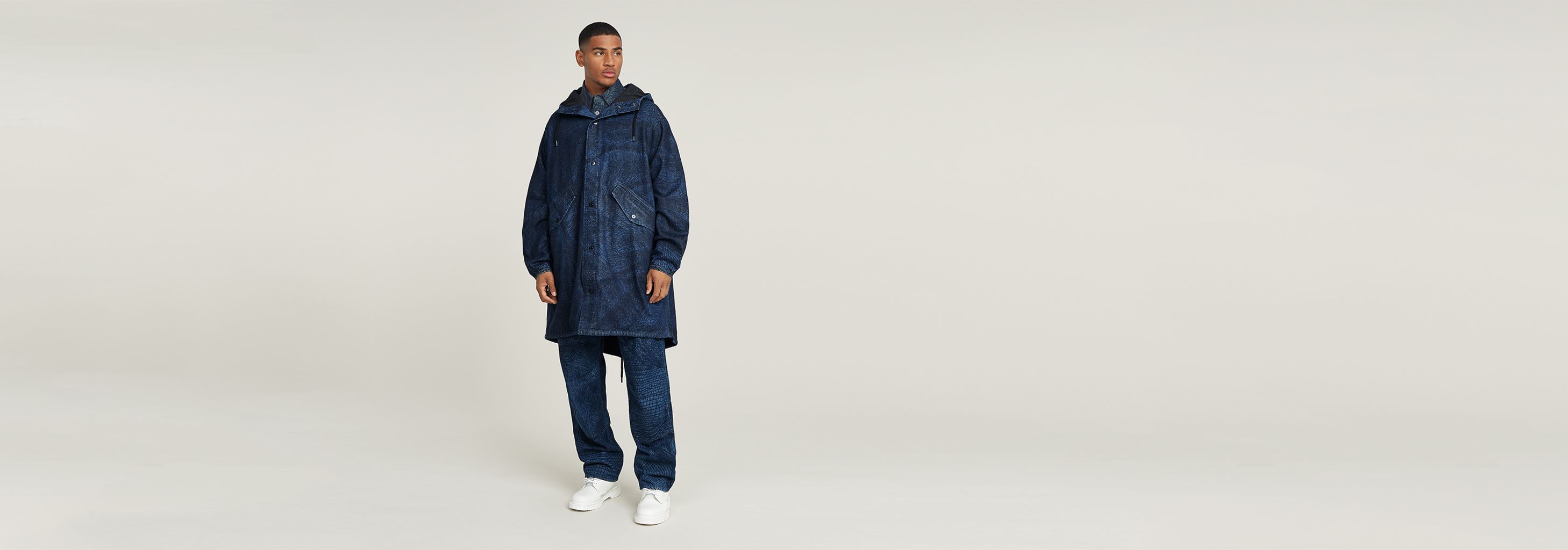 国内発送■mutaGOLF■25SS RUSH PARKA (DAMAGE DENIM) muta - 【25SS】 RUSH PARKA (DAMAGE DENIM) / ダメージデニム風