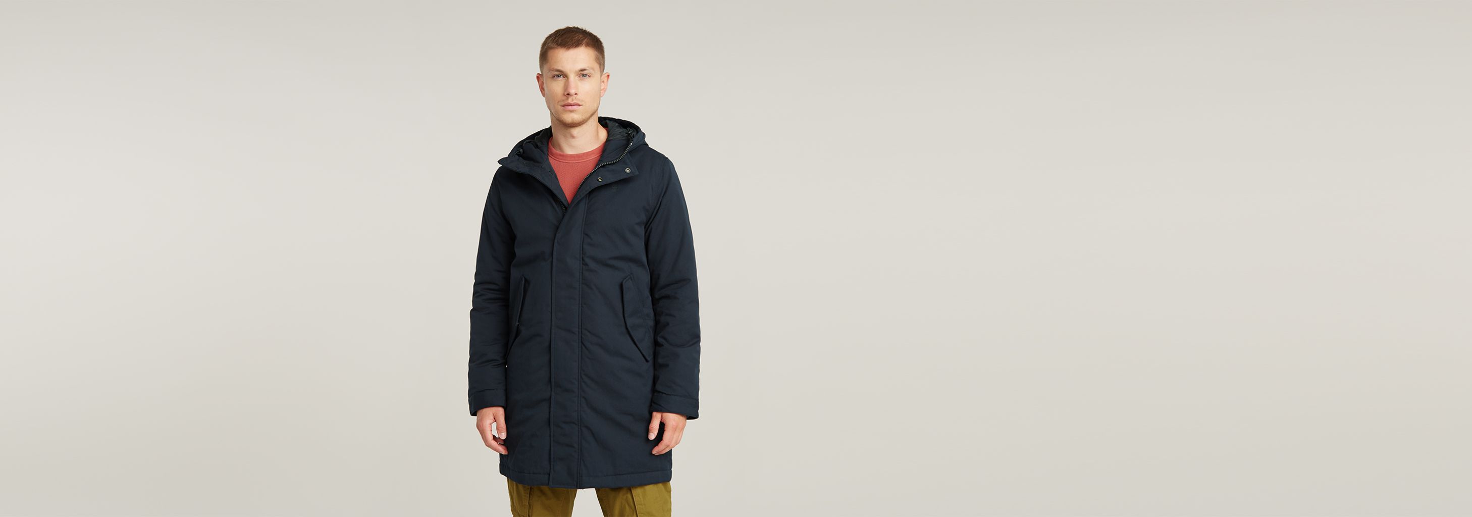 G−STAR ダークブルー コート Everyday Hooded Parka | ダークブルー | G-STAR® JP