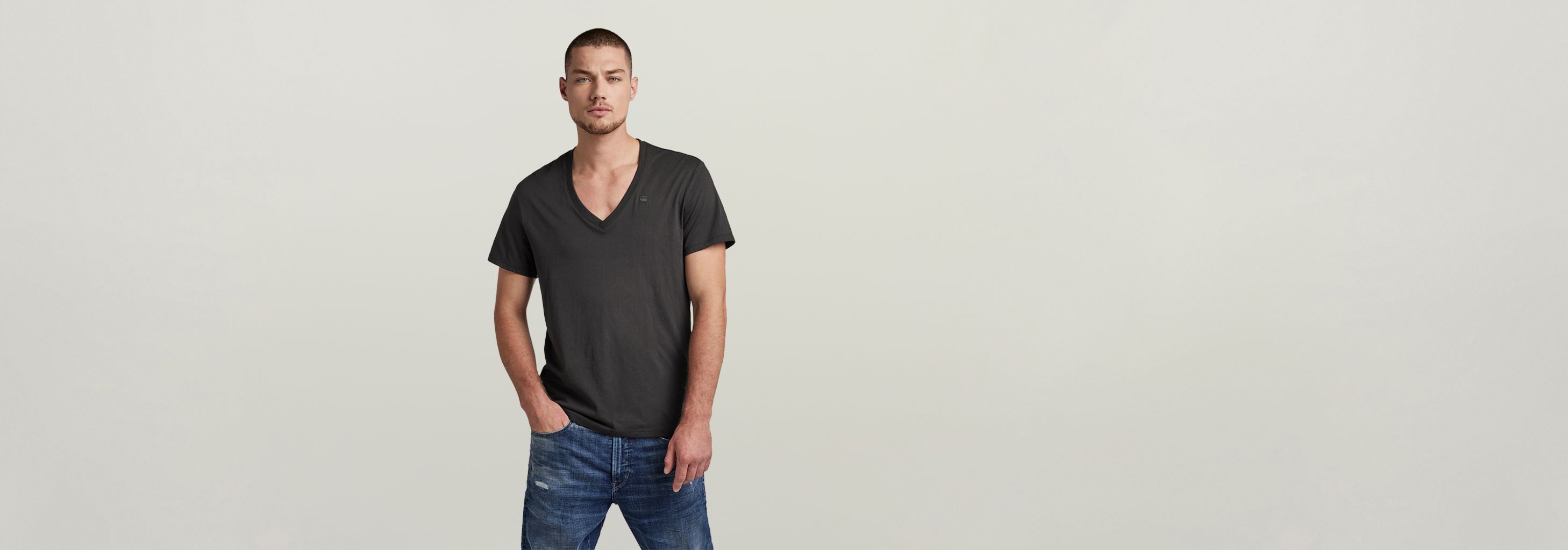 Base Heather V-Neck T-Shirt 2-Pack | Black | G-STAR® US