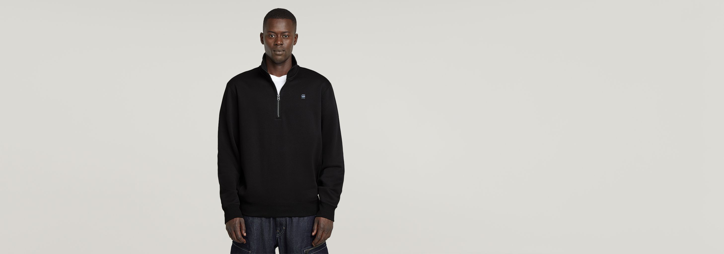 Premium Core Half Zip Sweater | Black | G-STAR® JP
