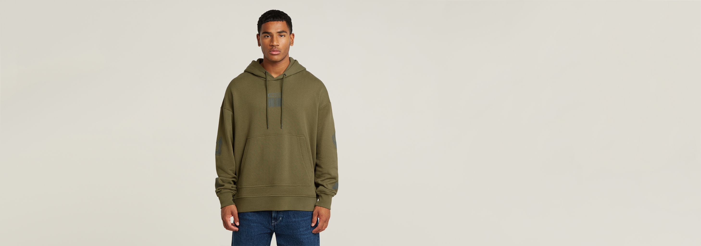 Multi Logo Loose Hooded Sweater | Green | G-STAR® US