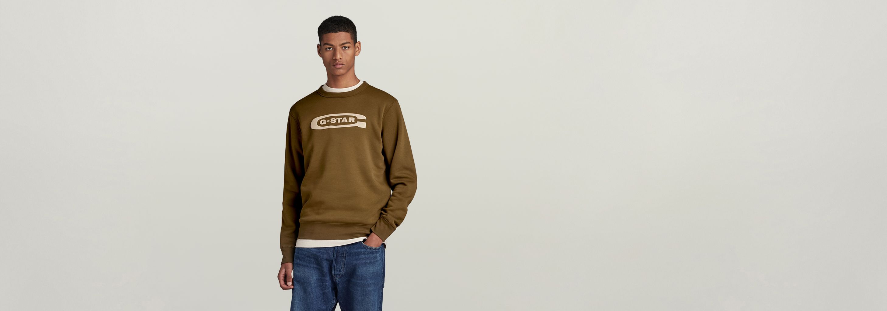 Old School Logo Sweater | Green | G-STAR® ZA