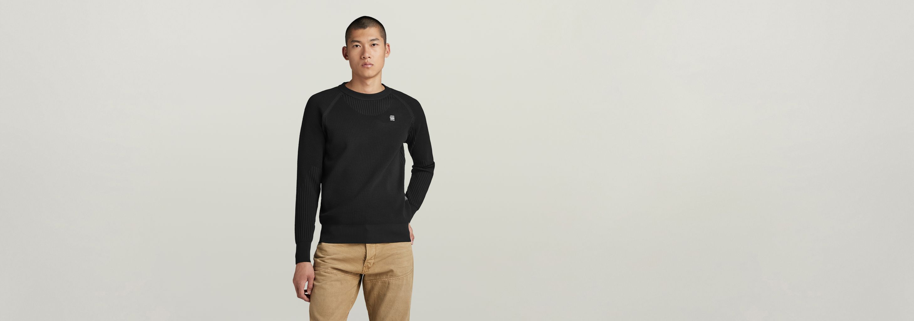 トップス G-STAR RAW ENGINEERED KNITTED SWEATER Engineered Knitted Sweater | Black | G-STAR® US