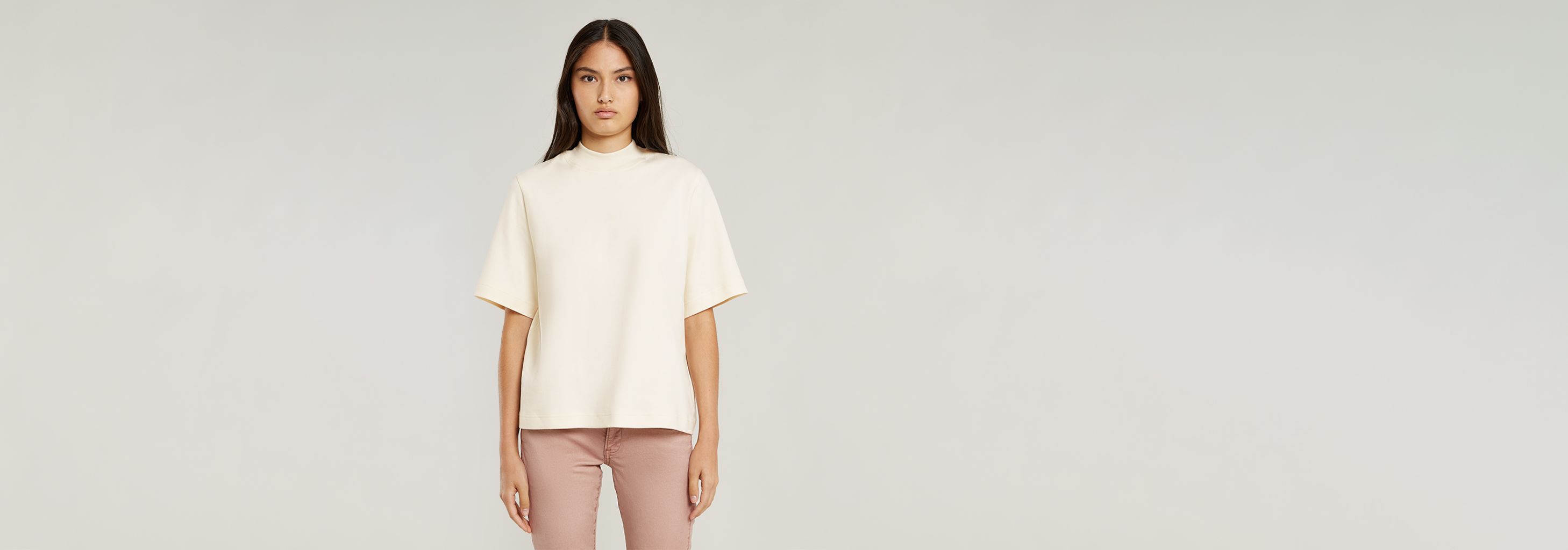 30％OFF G-STAR RAW ジースターロウ D23795-C812-G076 Moto Logo XXL Mock Top Eggnog オーバーサイズ ロングスリーブTシャツ アイボリー レディース 2023年秋冬 30％OFF ジースターロウ D23795-C812-G076 Moto Logo XXL Mock