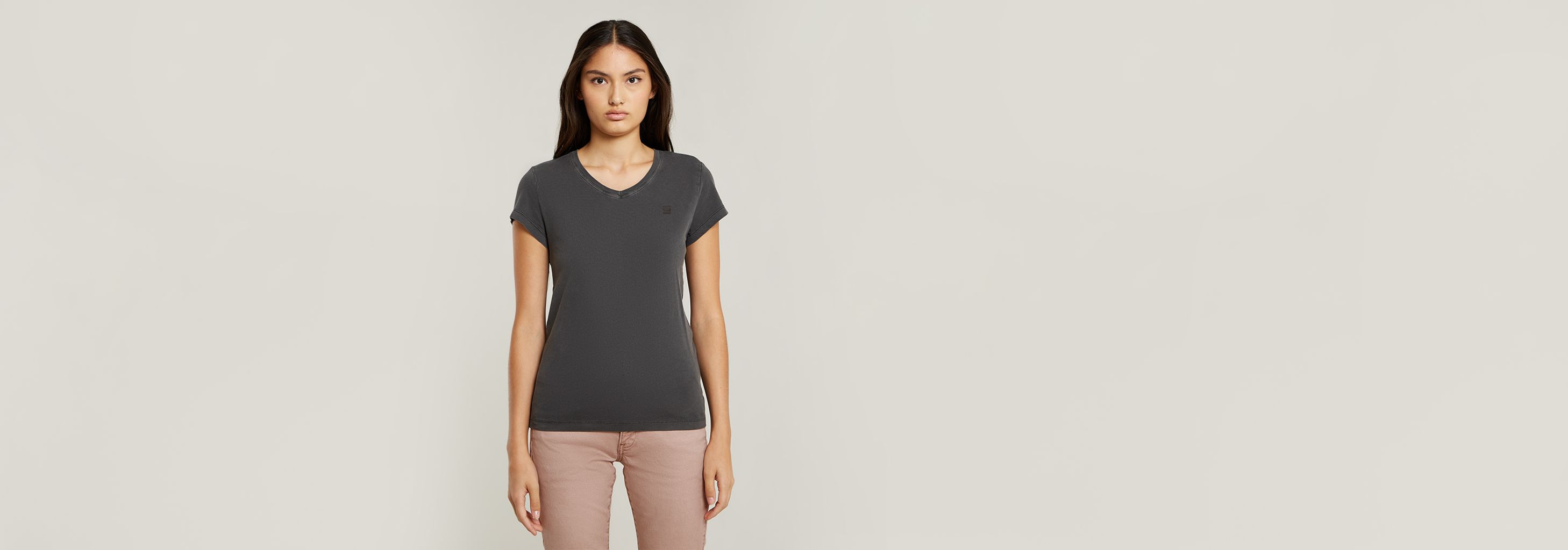 送料込★G-Star★Overdyed Eyben Slim 2.0 半袖VネックTシャツ Overdyed Eyben Slim V-Neck Top 2.0 | Black | G-STAR® LT