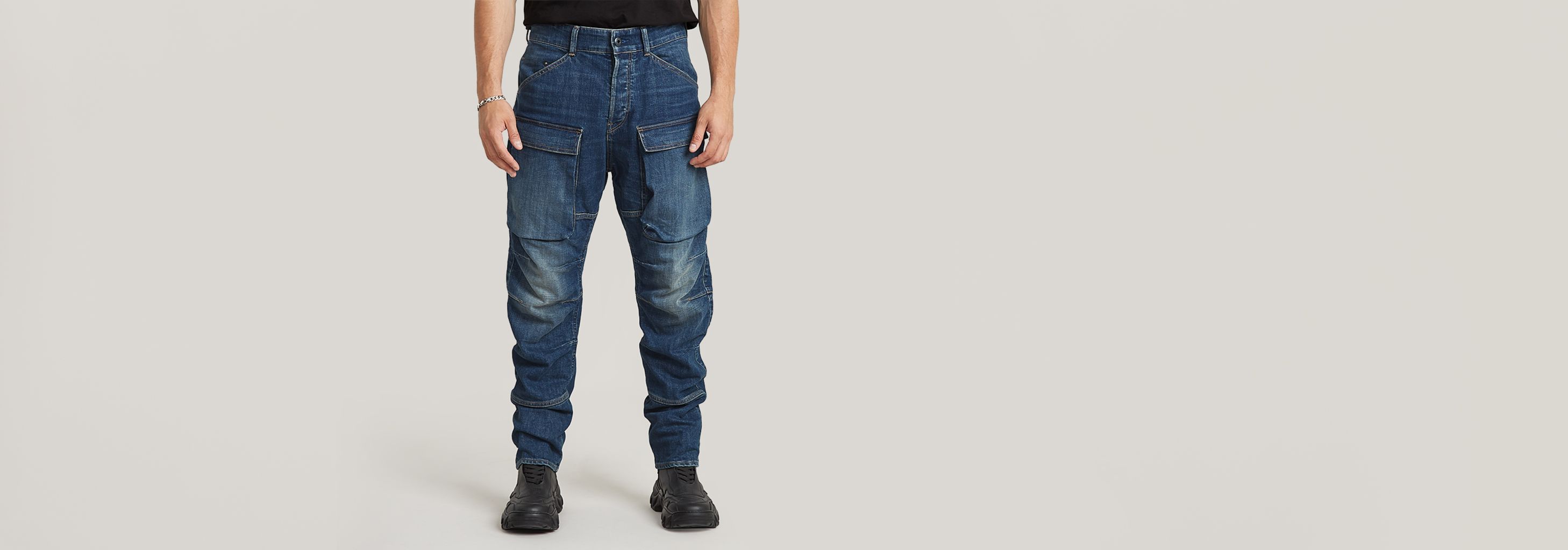 3D Regular Tapered Denim Cargo Jeans | Dark blue | G-STAR® US