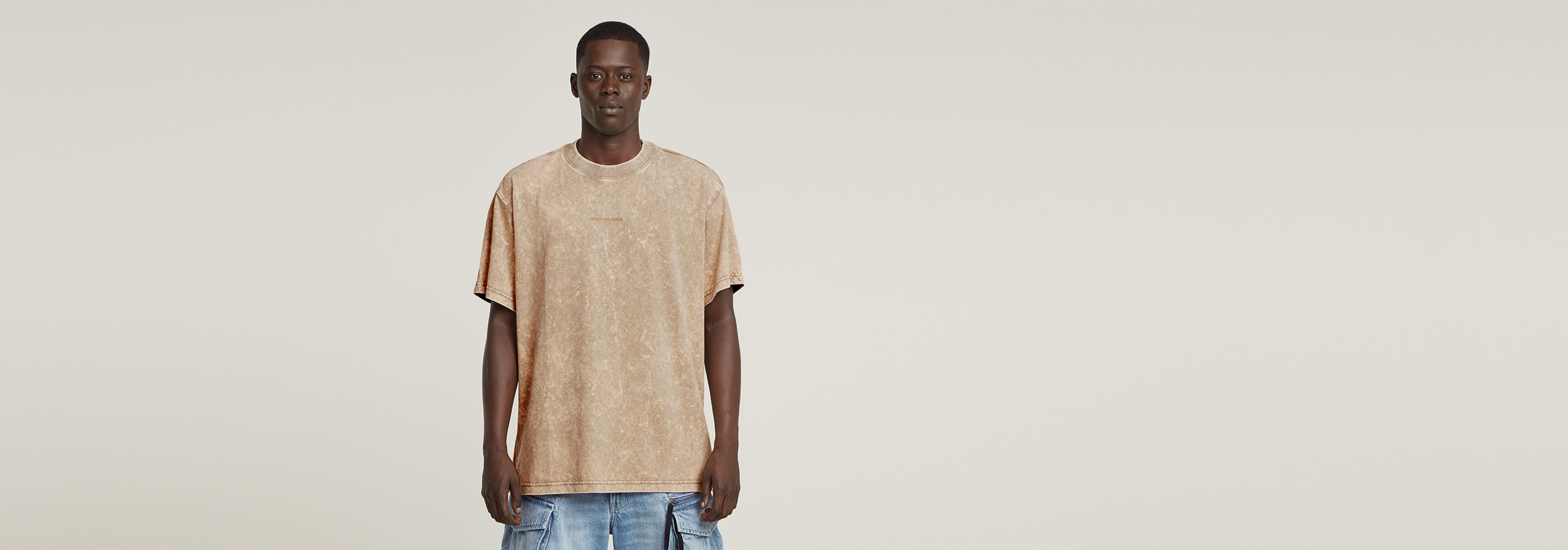 ジースター ロウ G-STAR RAW Tシャツ 半袖 メンズ Washed Loose T-Shirt D25964-C756 送料無料 Washed Loose T-Shirt | ベージュ | G-STAR® JP