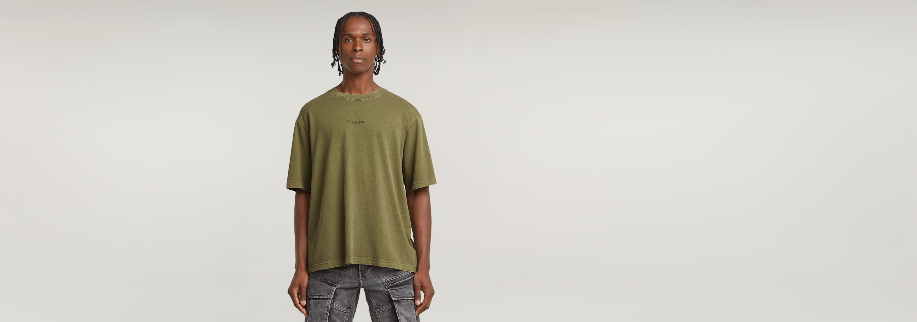 Overdyed Center Chest Boxy T-Shirt | Green | G-STAR® US