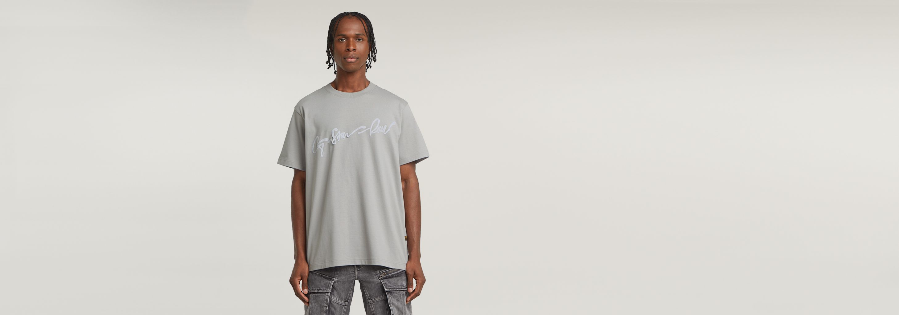 Flock G-Script Loose T-Shirt | Grey | G-STAR® US
