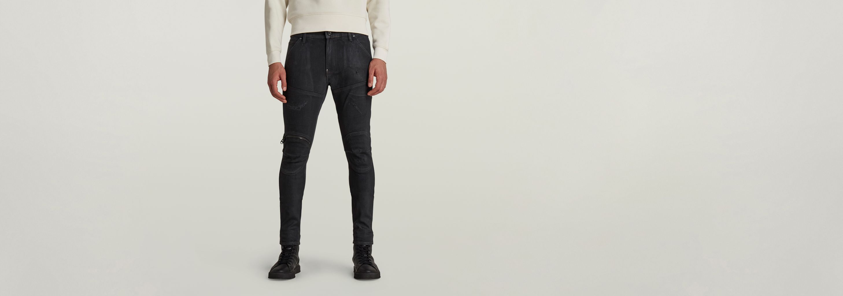 5620 3D Zip Knee Skinny Jeans | グレー | G-STAR® JP