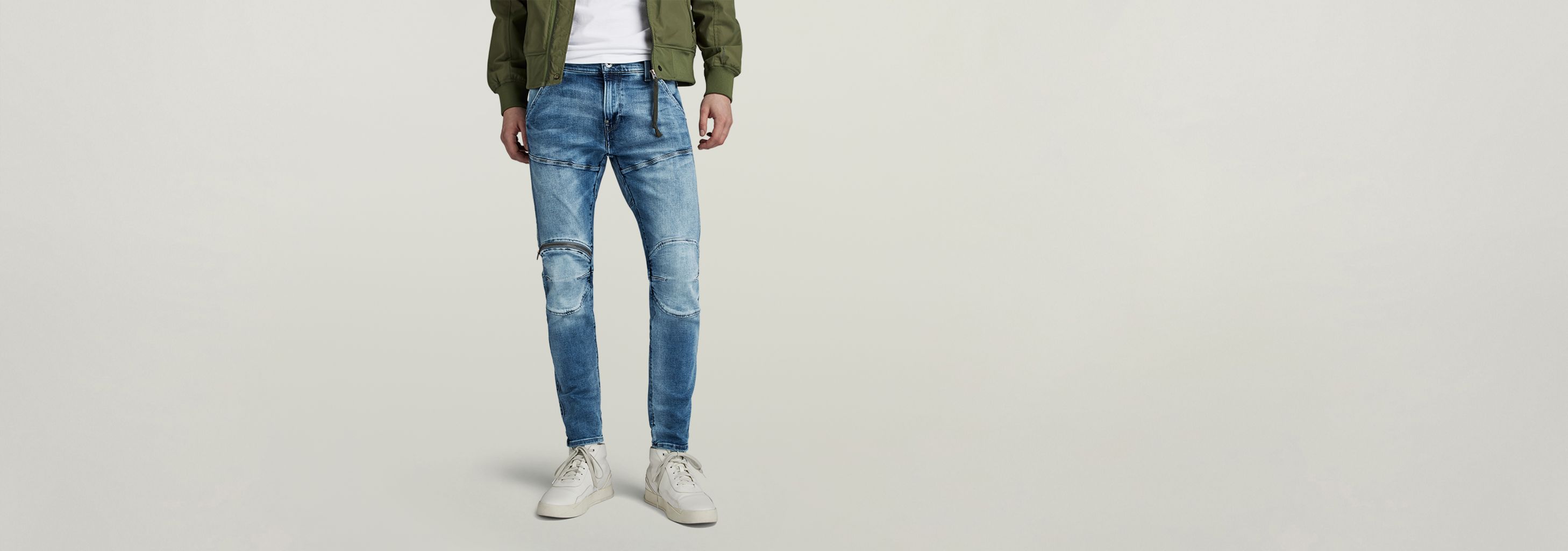 5620 3D Zip Knee Skinny Jeans | Light blue | G-STAR® US