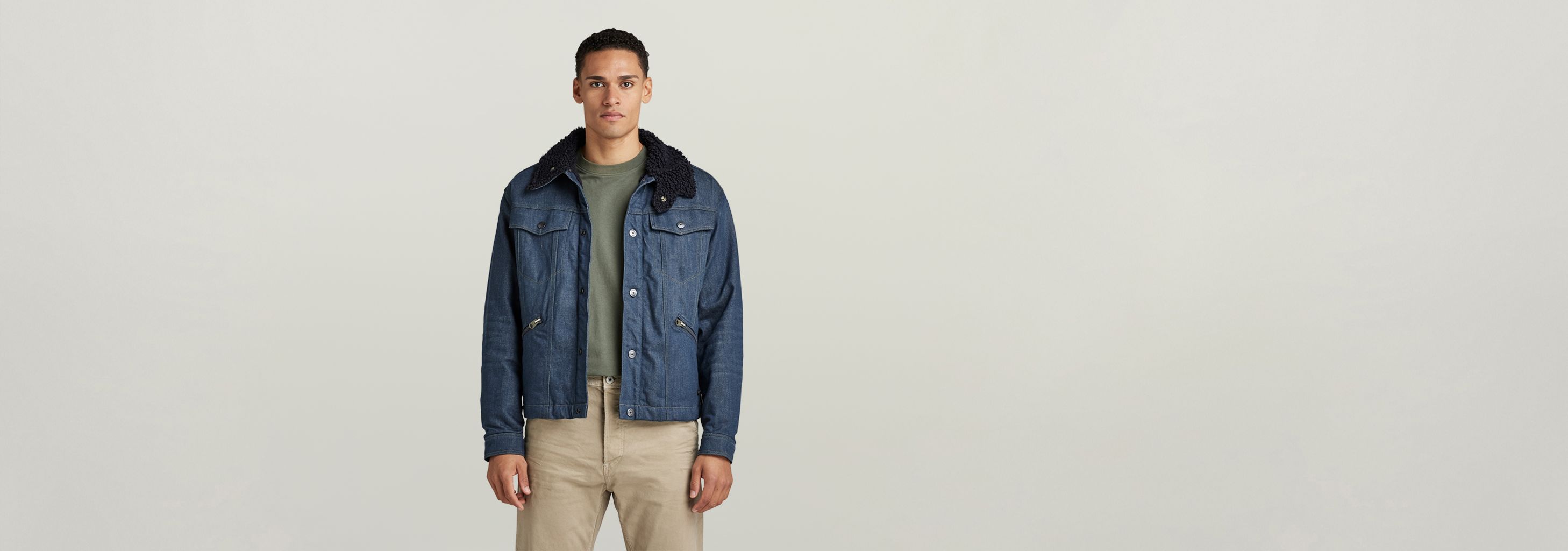Unisex Flight Combat Sherpa Jacket | Medium blue | G-STAR® US