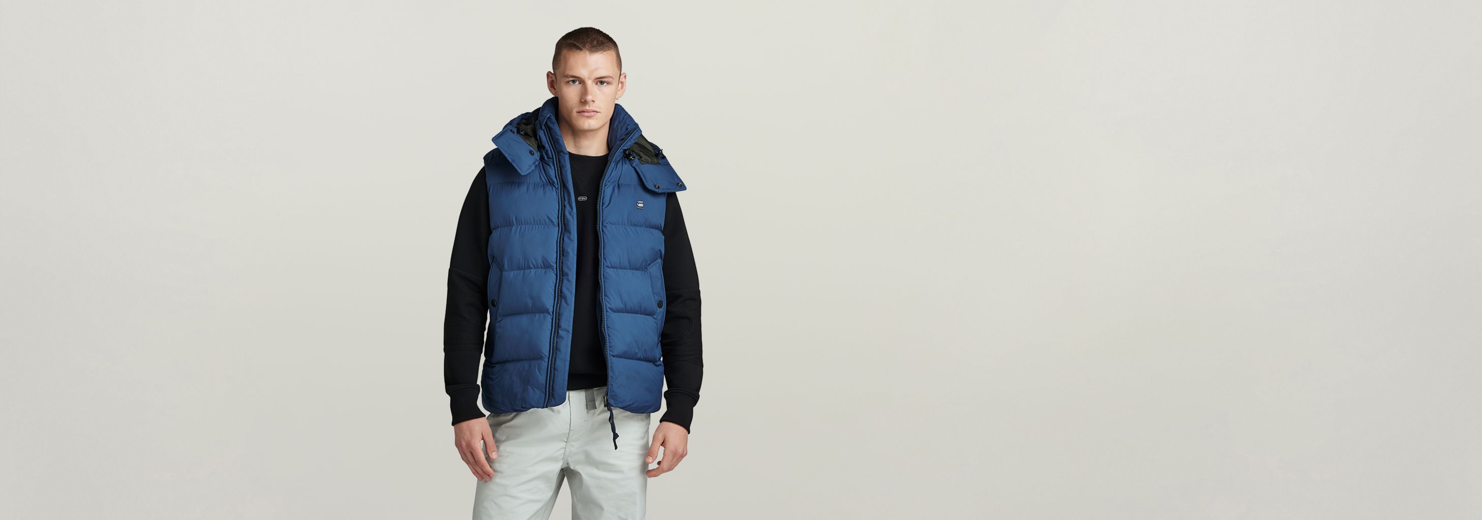G-Whistler Padded Hooded Vest | Medium blue | G-STAR® US