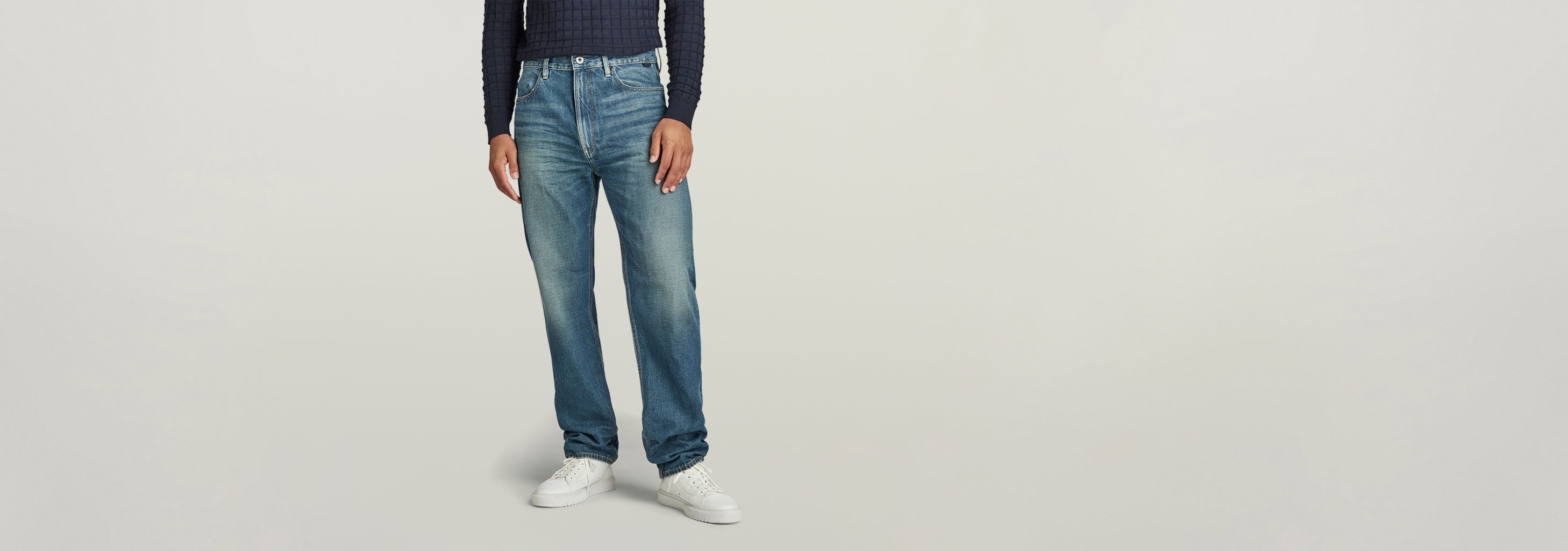 ★★ ★★ Relaxed Straight Denim Pants T22E6NPC Warren Stretch Straight Jeans