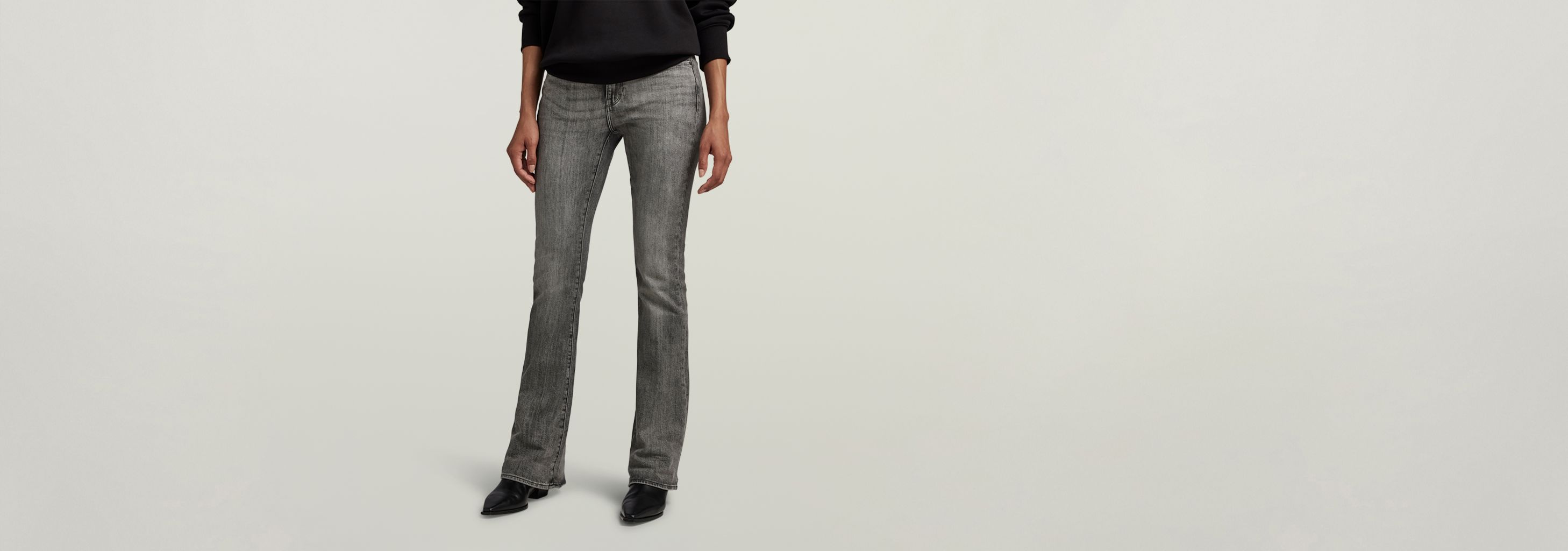 【DEARMINE】Flared embossed denim pants 3301 Flare Jeans | Black | G-STAR® US
