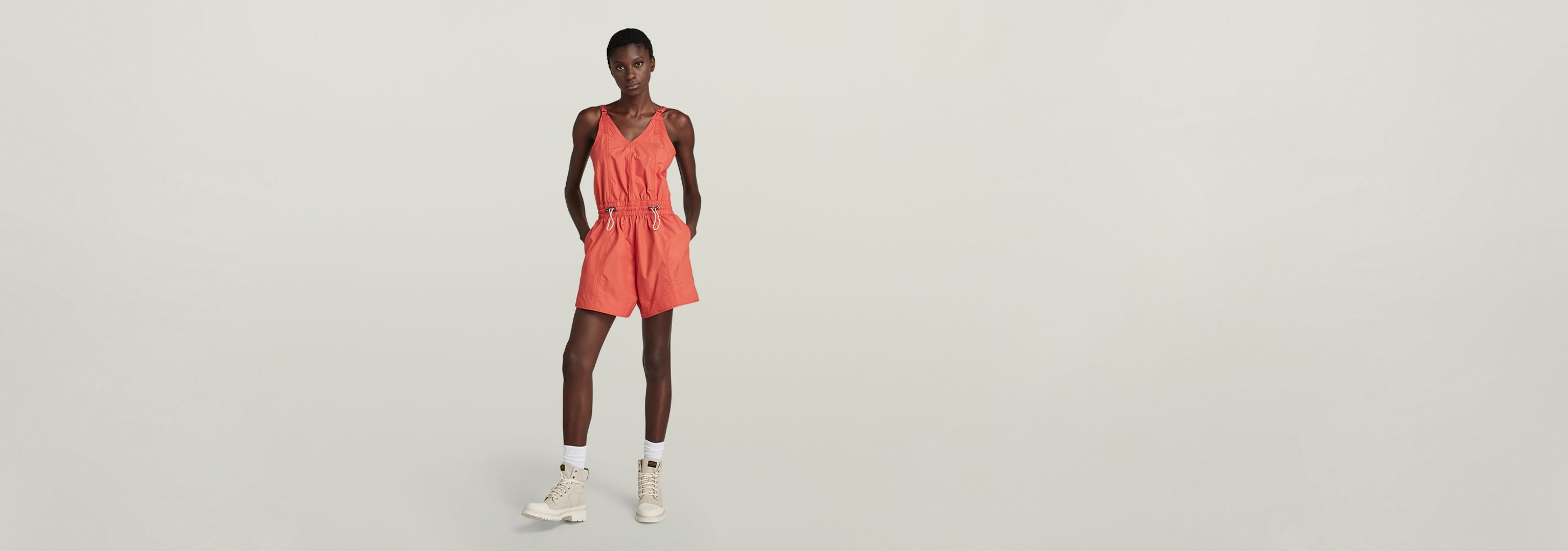 Sleeveless Summer Playsuit | Red | G-STAR® US
