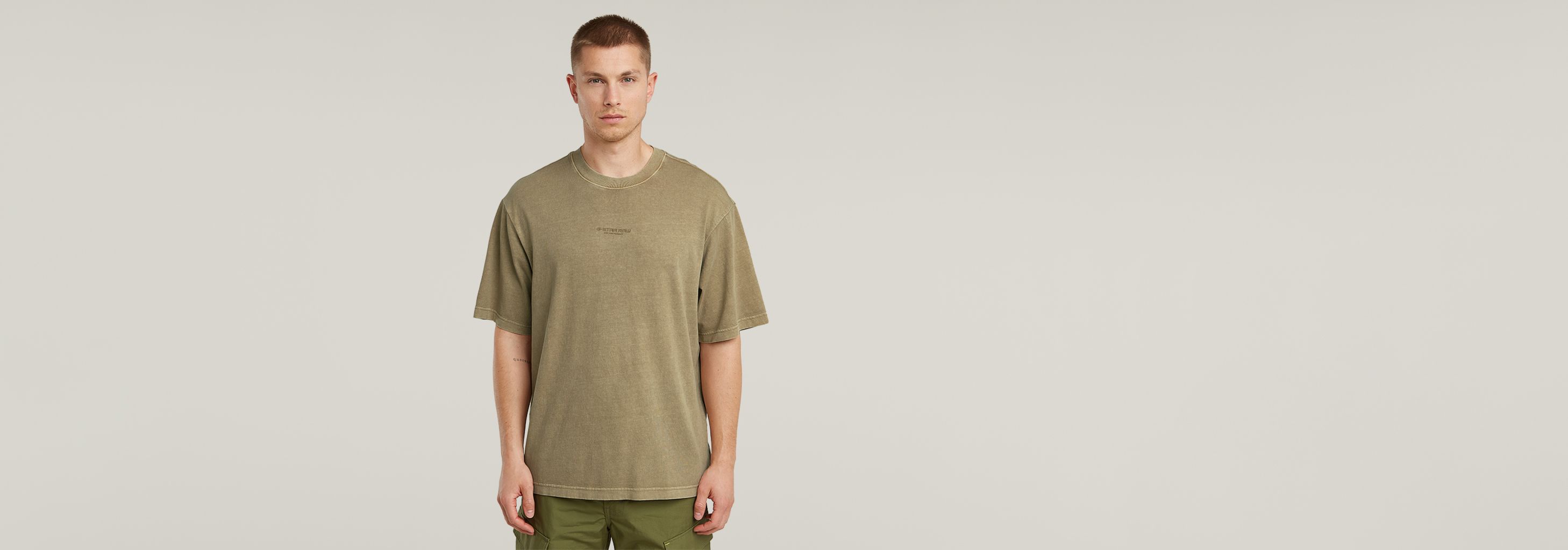Overdyed Center Chest Boxy T-Shirt | ベージュ | G-STAR® JP