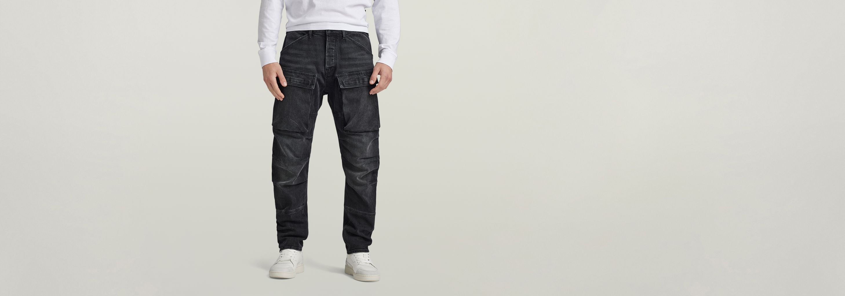 3D Straight Tapered Denim Cargo Pants | Black | G-STAR® BG